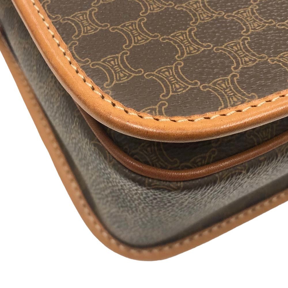 Celine Circle Shoulder Bag Macadam Pattern Brown - image 7